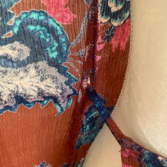 Billabong Red Floral Print Wrap Dress - Picture 8 of 10